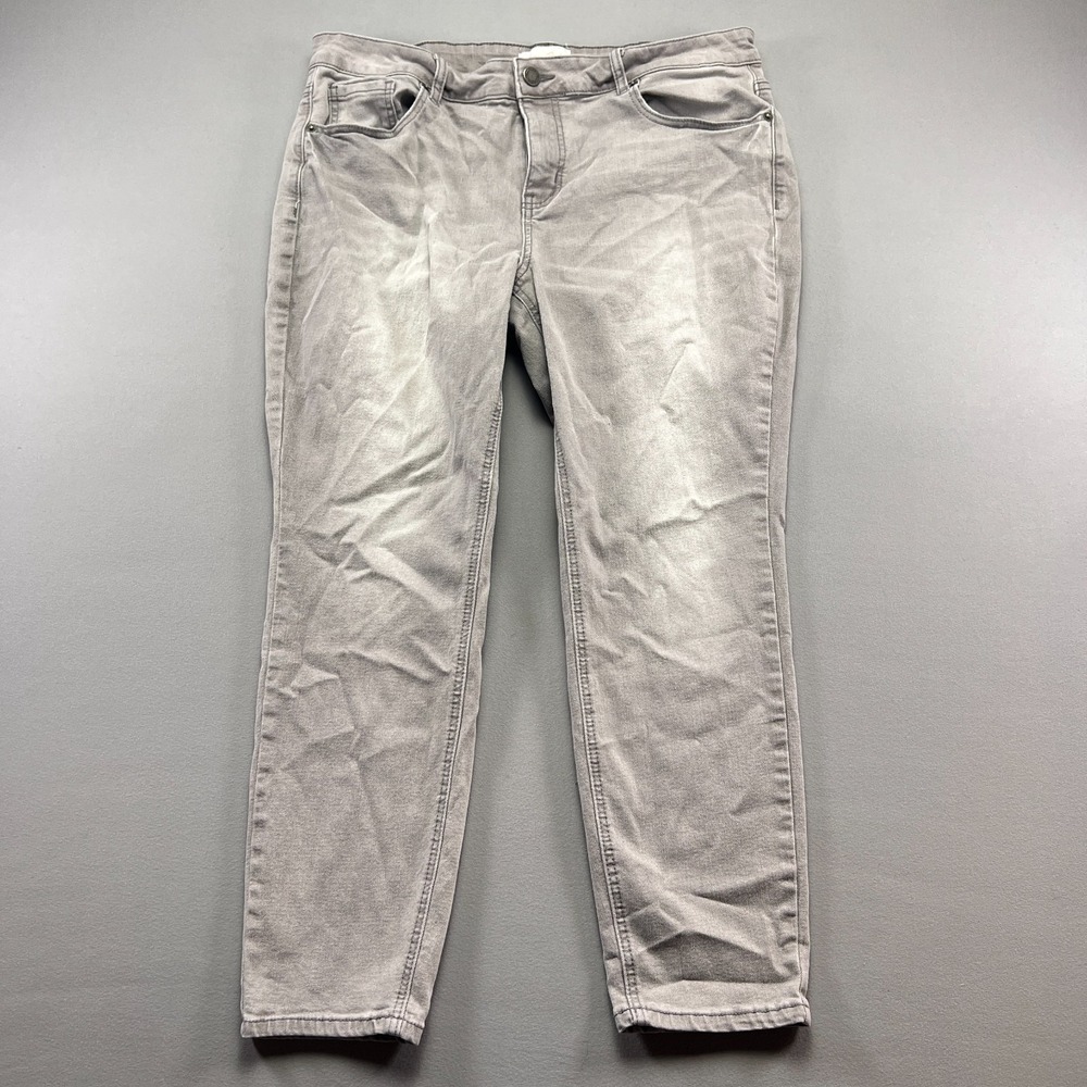 Copper Flash Jeans Womens 14P Gray Denim Cotton Stretch Skinny Leg Elijah Wash